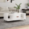 Gossi masuta de cafea, alb extralucios, 102x50x40 cm, lemn prelucrat