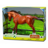 Figurina in cutie iapa Thoroughbred Chestnut Collecta, plastic cauciucat, 3 ani+