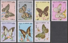 Timbre cu fluturi din Kampuchea foto