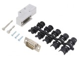 Conector D-Sub 9 pini tată 90&deg; alb