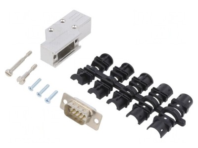 Conector D-Sub 9 pini tată 90&amp;deg; alb foto