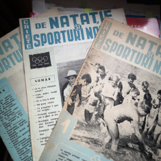 Caiete de natatie si sporturi nautice Nr 1, 2, 3, oct, nov, dec 1956, 15 pag/buc