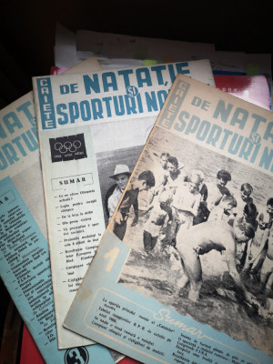 Caiete de natatie si sporturi nautice Nr 1, 2, 3, oct, nov, dec 1956, 15 pag/buc foto