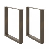 vidaXL Picioare de masă &icirc;n formă de U, 2 buc., oțel natural, 90x(72-73) cm