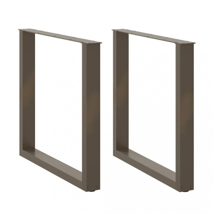 vidaXL Picioare de masă &icirc;n formă de U, 2 buc., oțel natural, 90x(72-73) cm