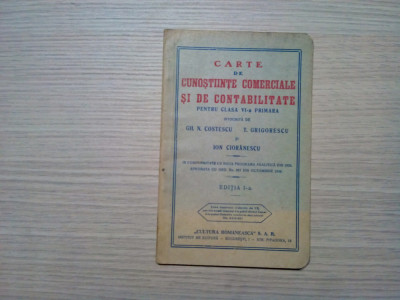 CUNOSTIINTE COMERCIALE SI DE CONTABILITATE - Ion Cioranescu - 1938, 64 p. foto