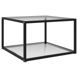 VidaXL Măsuță de cafea, transparent, 60x60x35 cm, sticlă securizată