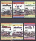 Tuvalu Funafuti 1984 Trains, Railways, 6 pair, MNH E.207
