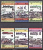 Tuvalu Funafuti 1984 Trains, Railways, 6 pair, MNH E.207, Nestampilat