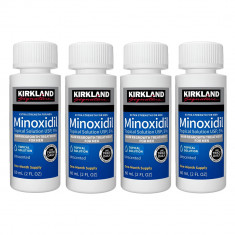 Solutie Kirkland Minoxidil 5%, tratament impotriva caderii parului, 4 luni, barba, scalp, alopecie