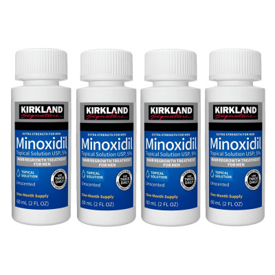 Solutie Kirkland Minoxidil 5%, tratament impotriva caderii parului, 4 luni, barba, scalp, alopecie foto