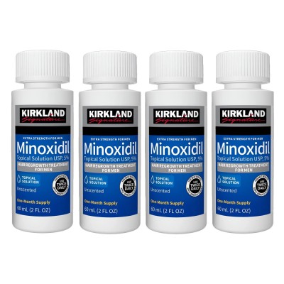 Solutie Kirkland Minoxidil 5%, tratament impotriva caderii parului, 4 luni, barba, scalp, alopecie foto