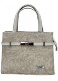 Geanta dama Piele Alba, Argintie, Crem, Mod purtare: Mana, Umar, 27x22x8cm, Alb, Argintiu