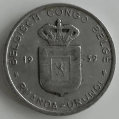 Moneda Congo Belgian Ruanda-Urundi - 1 Franc 1959