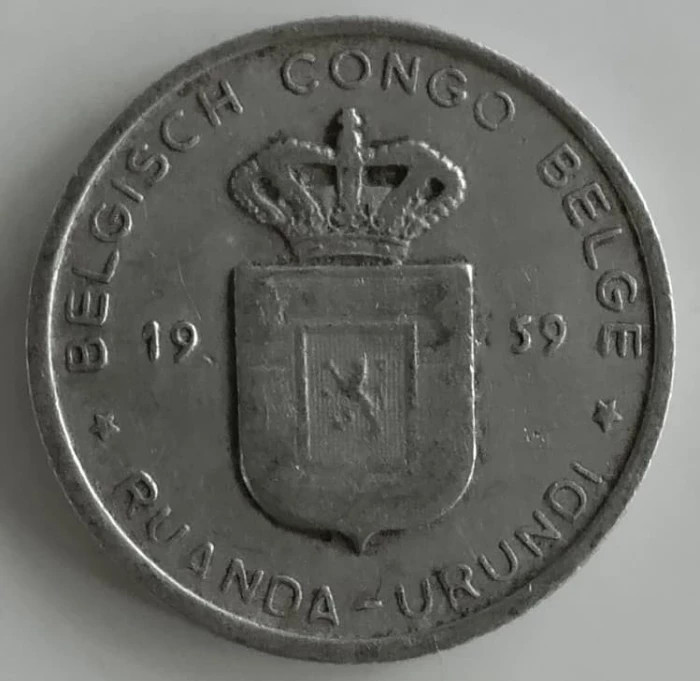 Moneda Congo Belgian Ruanda-Urundi - 1 Franc 1959