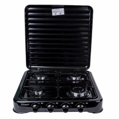 Aragaz 4 ochiuri, alimentare butelie, negru, 6400W, dimensiuni 55x50x11 cm