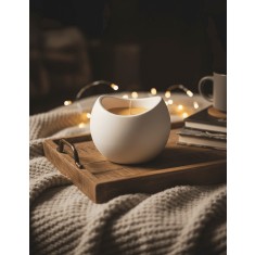 Lumanare Ceramica din Soia, Wave, Vanilla Caramelle, 350 g