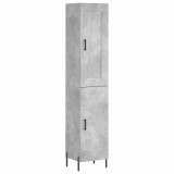 Cumpara ieftin Dulap inalt, gri beton, 34,5x34x180 cm, lemn prelucrat