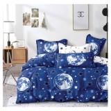 Lenjerie pat dublu,bumbac finet,6 piese,cearceaf cu elastic 180x200cm, cearceaf pilota 200x230cm, 2 fete de perna 50x70, 2 fete de perna 70x70-A1138
