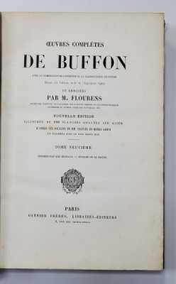OEUVRES COMPLETES DE BUFFON, VOL . 9, MINERALELE - PARIS, 1853 foto