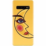 Husa silicon pentru Samsung Galaxy S10, Yellow Moon