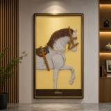 Tablou Decorativ Cal Nobil,80 x 160 cm,Sticla si MDF