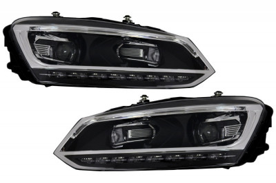 Faruri LED Light Bar VW POLO 6R 6C (2010-2017) Semnalizare Dinamica Matrix Design Performance AutoTuning foto