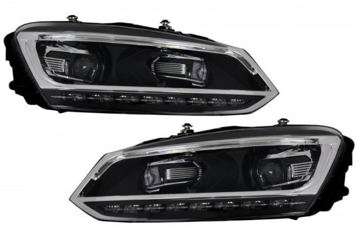 Faruri LED Light Bar VW POLO 6R 6C (2010-2017) Semnalizare Dinamica Matrix Design Performance AutoTuning