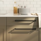 vidaXL M&acirc;nere de dulap, 10 buc., negru, 320 mm, oțel inoxidabil