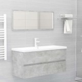 Set mobilier de baie, 2 piese, gri beton, PAL