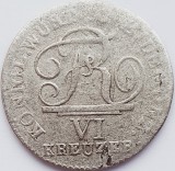 335 Germania Wurttemberg 6 Kreuzer 1806 Friedrich I (uzata) km 495 argint