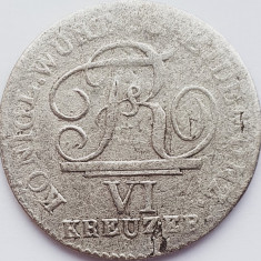 335 Germania Wurttemberg 6 Kreuzer 1806 Friedrich I (uzata) km 495 argint
