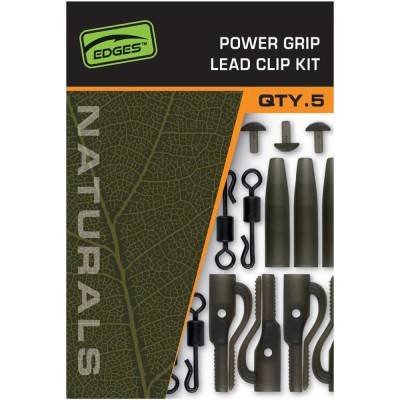 Kit Montura Plumb Pierdut Fox Edges Naturals Power Grip Lead Clip Kit 4x5buc/pac foto