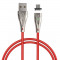 Cablu pentru incarcare si transfer de date BlitzWolf Magnetic BW-TC20 USB/Micro-USB LED Quick Charge 3A 1m Rosu