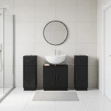 Cumpara ieftin Set de cabinet pentru baie cu 3 piese HOORN 3 buc. Negru