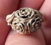 (42) INEL DIN ARGINT DE DAMA - MOTIVE FLORALE, TRANDAFIRI, MARCAJ ARGINT 925. VINTAGE, MARIMEA 53