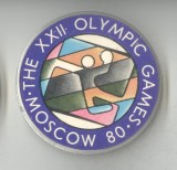 Insigna Olimpica a XXII Olimpiada Moscova Rusia 1980 - marime 5.5 cm