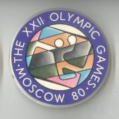 Insigna Olimpica a XXII Olimpiada Moscova Rusia 1980 - marime 5.5 cm