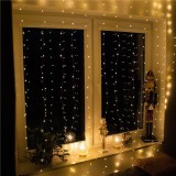 Perdea luminoasa 300 LED-uri, 3m, pentru interior/exterior, telecomanda, iluminare galbena Household NewTrend