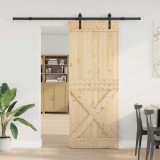 vidaXL Ușă glisantă NARVIK Natural și Negru 90 x 210 cm (213,5 cm) 3445356