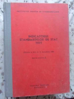 INDICATORUL STANDARDELOR DE STAT 1989-INSTITUTUL ROMAN DE STANDARDIZARE foto