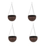 Cumpara ieftin Set 4 ghivece de flori suspendat 26x16 cm, maro
