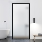 Paravan dus walk-in Aqua Roy Black, model Frame negru, sticla 8 mm mata, securizata, anticalcar, 110x195 cm