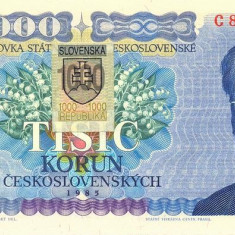 SLOVACIA █ bancnota █ 1000 Korun █ 1993 █ P-19 █ SERIE C █ UNC