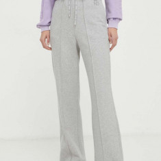 Weekend Max Mara pantaloni de trening din bumbac culoarea gri, uni 2415780000000