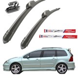 Cumpara ieftin Stergatoare Parbriz Flat Peugeot 307 SW (2001-2008) TeamCar&reg; - Set Fata 24+20 Hook U