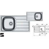 Chiuveta bucatarie inox Franke SKL 611-78/44 DR, dreptunghiulara, 1 cuva si picurator pe partea dreapta, 78x43.5x15 cm, adancime cuva 15 cm, Inox deko
