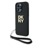 Husa iPhone 15 Pro Max DKNY Hardcase Wrist Strap Stock Logo, negru, DKHCP15XPBSWSK