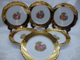 SET / SERVICIU 6 FARFURII MIC DEJUN DIN PORTELAN MITTERTEICH BAVARIA ,,MILOX,, DECORATE CU AUR DE 24 K