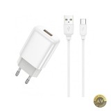 Incarcator Retea Cu Cablu USB-C Prestico F7S 12W 2.4A 1 x USB-A Alb